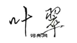 駱恆光葉翠行書個性簽名怎么寫