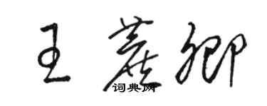 駱恆光王蔗卿草書個性簽名怎么寫