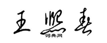 梁錦英王熙春草書個性簽名怎么寫