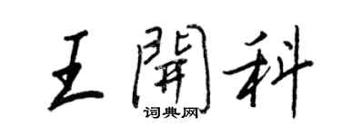 王正良王開科行書個性簽名怎么寫