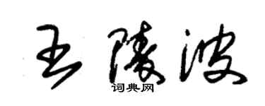 朱錫榮王陵波草書個性簽名怎么寫