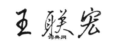 駱恆光王聯宏行書個性簽名怎么寫