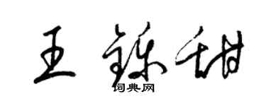 梁錦英王鑠甜草書個性簽名怎么寫