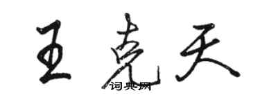 駱恆光王克天行書個性簽名怎么寫