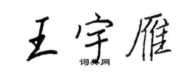 王正良王宇雁行書個性簽名怎么寫