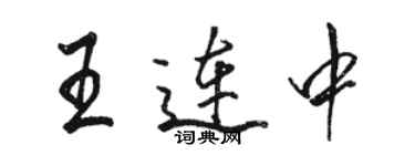 駱恆光王連中行書個性簽名怎么寫