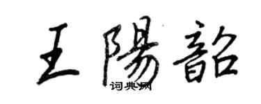 王正良王陽韶行書個性簽名怎么寫