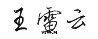 駱恆光王雷雲行書個性簽名怎么寫