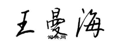 王正良王曼海行書個性簽名怎么寫
