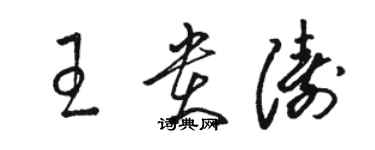 駱恆光王貴濤草書個性簽名怎么寫