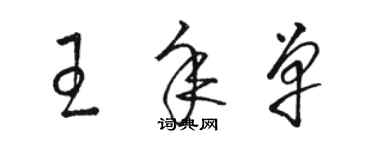 駱恆光王年單草書個性簽名怎么寫