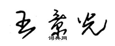 朱錫榮王景光草書個性簽名怎么寫