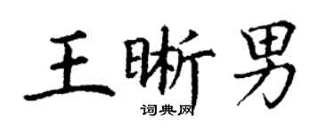 丁謙王晰男楷書個性簽名怎么寫