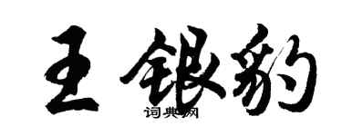 胡問遂王銀豹行書個性簽名怎么寫