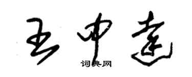 朱錫榮王中達草書個性簽名怎么寫