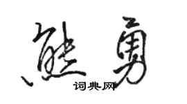 駱恆光熊勇行書個性簽名怎么寫