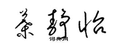 梁錦英葉靜怡草書個性簽名怎么寫