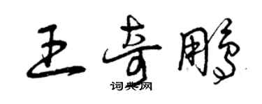 曾慶福王奇鵬草書個性簽名怎么寫