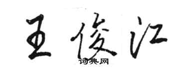 駱恆光王俊江行書個性簽名怎么寫