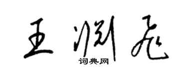 梁錦英王淵飛草書個性簽名怎么寫