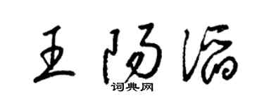 梁錦英王陽滔草書個性簽名怎么寫