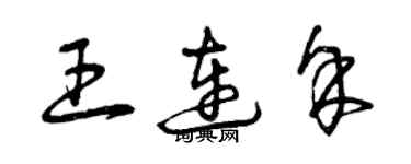 曾慶福王連余草書個性簽名怎么寫