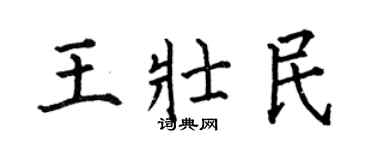 何伯昌王壯民楷書個性簽名怎么寫