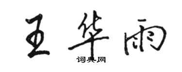 駱恆光王華雨行書個性簽名怎么寫