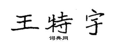 袁強王特宇楷書個性簽名怎么寫