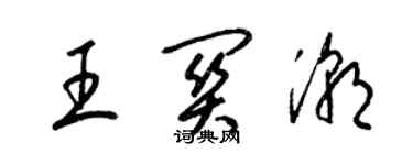 梁錦英王關潮草書個性簽名怎么寫