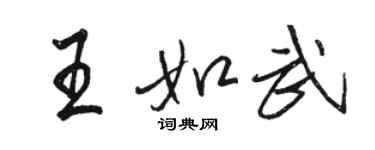 駱恆光王如武行書個性簽名怎么寫