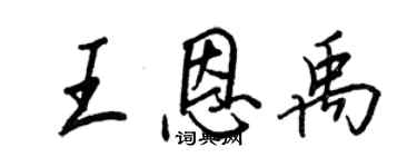 王正良王恩禹行書個性簽名怎么寫