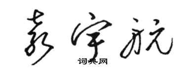 駱恆光袁宇航草書個性簽名怎么寫