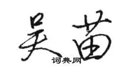 駱恆光吳苗行書個性簽名怎么寫