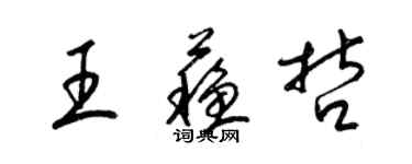 梁錦英王蘇哲草書個性簽名怎么寫