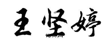 胡問遂王堅婷行書個性簽名怎么寫