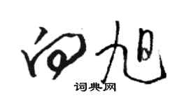 駱恆光向旭草書個性簽名怎么寫