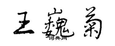 曾慶福王巍菊行書個性簽名怎么寫