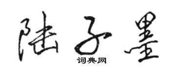 駱恆光陸子墨行書個性簽名怎么寫