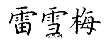 丁謙雷雪梅楷書個性簽名怎么寫