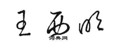 駱恆光王西明草書個性簽名怎么寫