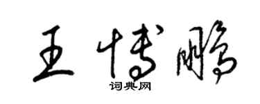梁錦英王博鵬草書個性簽名怎么寫
