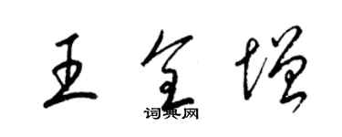 梁錦英王全增草書個性簽名怎么寫