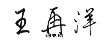 駱恆光王再洋行書個性簽名怎么寫