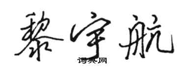 駱恆光黎宇航行書個性簽名怎么寫