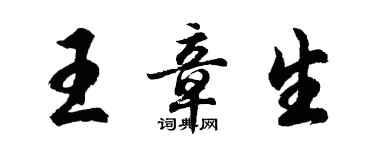 胡問遂王章生行書個性簽名怎么寫