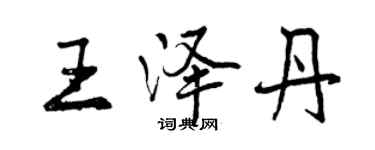 曾慶福王澤丹行書個性簽名怎么寫