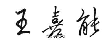 駱恆光王喜能行書個性簽名怎么寫
