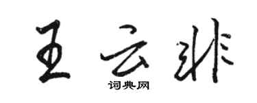 駱恆光王雲非行書個性簽名怎么寫