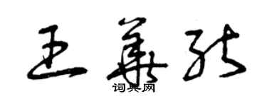 曾慶福王華能草書個性簽名怎么寫